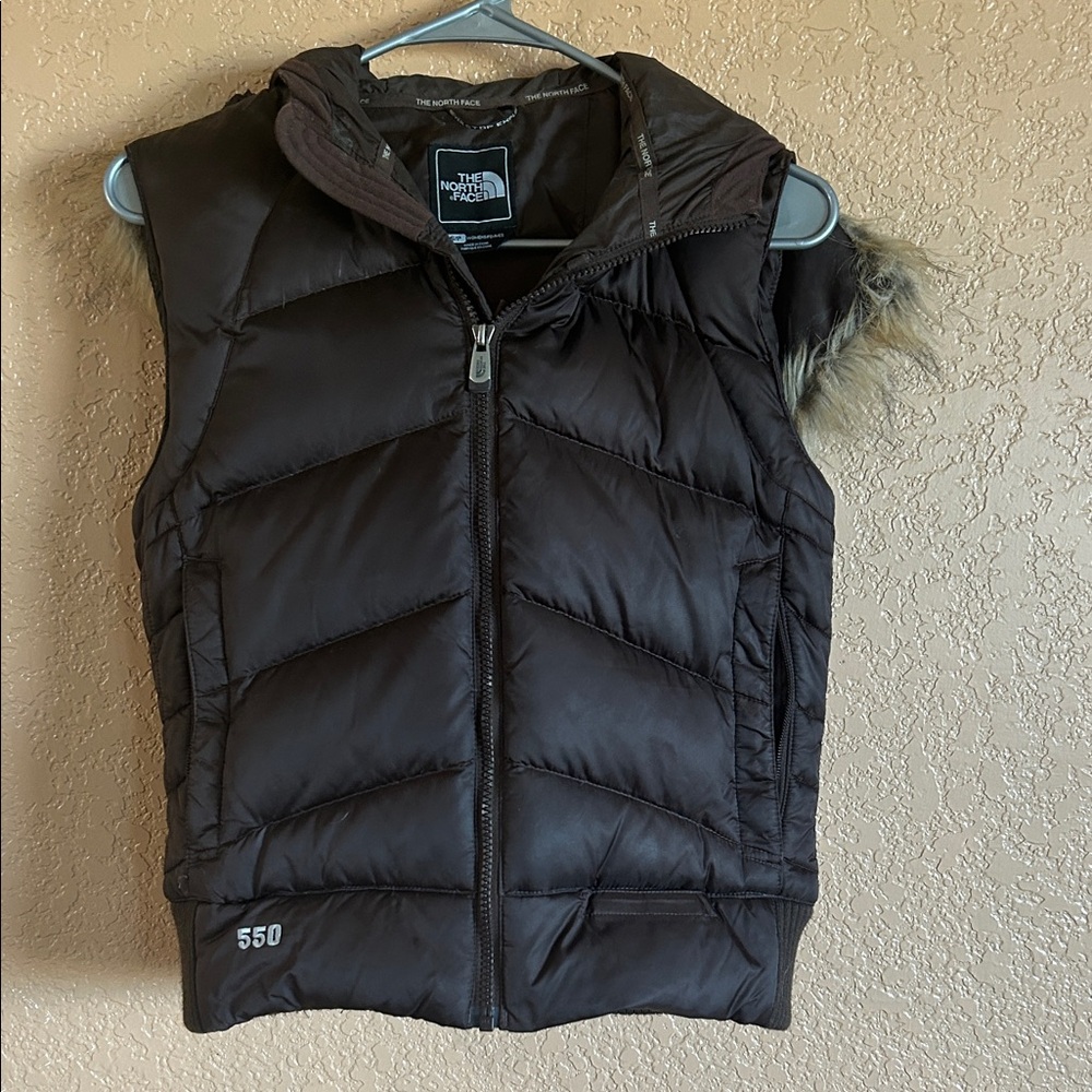 The North Face Dark Brown Hooded Vest
